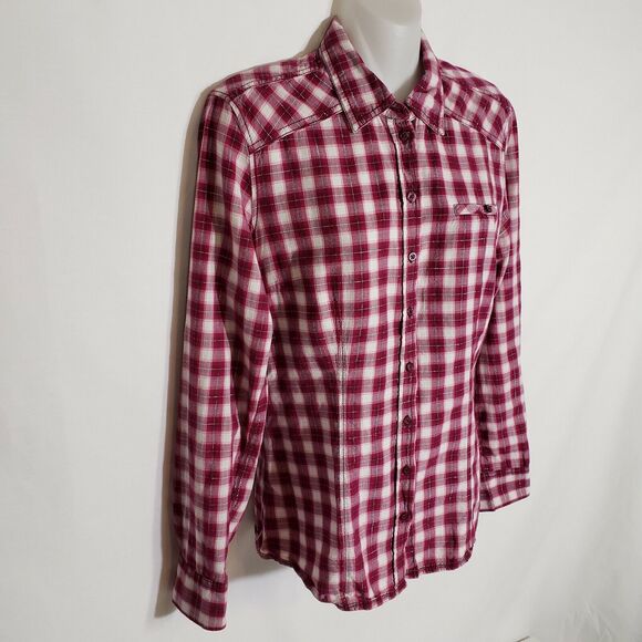 S.Oliver Women Top Size 34 Eur XS Long Sleeve Shirt Button Down Plaid Pink - Picture 4 of 9